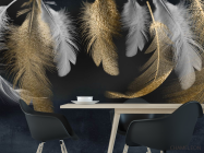 Фотошпалери Золоті пера 3д - 1