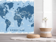 Фотошпалери синя карта світу - 2