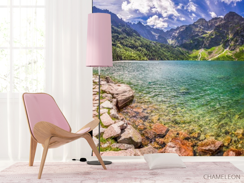 Фотошпалери камені, гори і озеро - 4