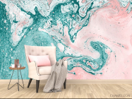 Фотообои Розово-бирюзовый Fluid art - 4