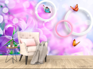 Фотообои Сирень и бабочки - 4