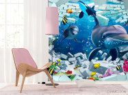 Фотошпалери 3Д Дельфіни - 4