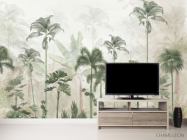 Фотообои Тропические пальмы в тумане. - 2