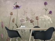 Фотошпалери польові дизайнерські квіти рожеві - 1