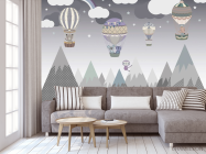 Фотообои Воздушные шарики серые - 3