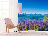 Фотошпалери гірська лаванда на березі озера - 4