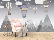 Фотообои Воздушные шарики серые - 4