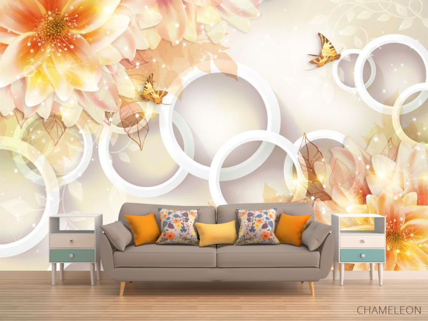 Фотообои Жёлтые хризантемы 3d - 1