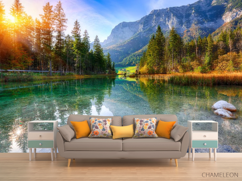 Фотообои прозрачное горное озеро - 1