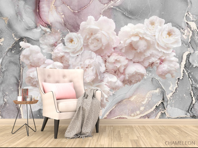 Фотообои Пионы на фоне флюида - 4