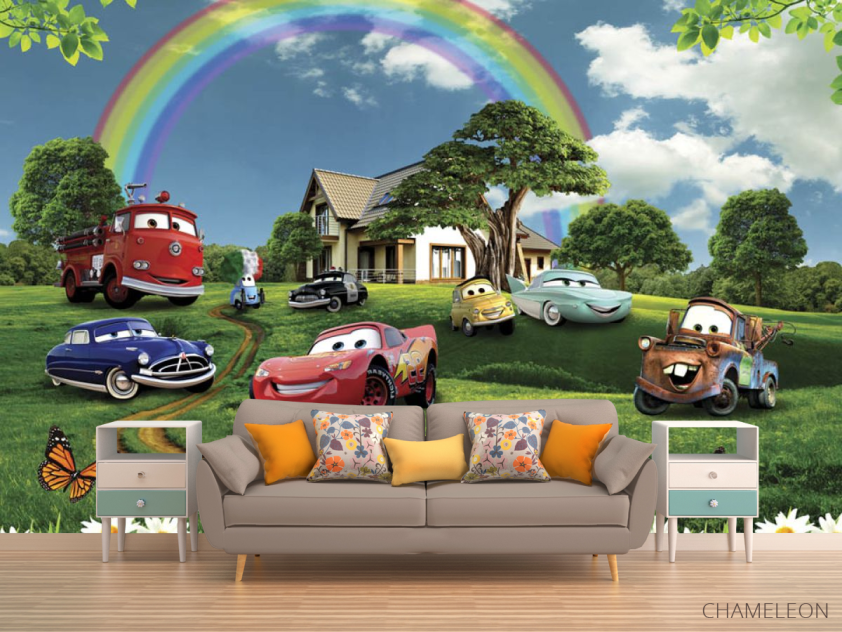 Фотообои Тачки на поляне - 1