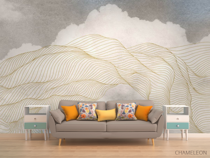 Фотообои Небо и абстракция в стиле line art - 1