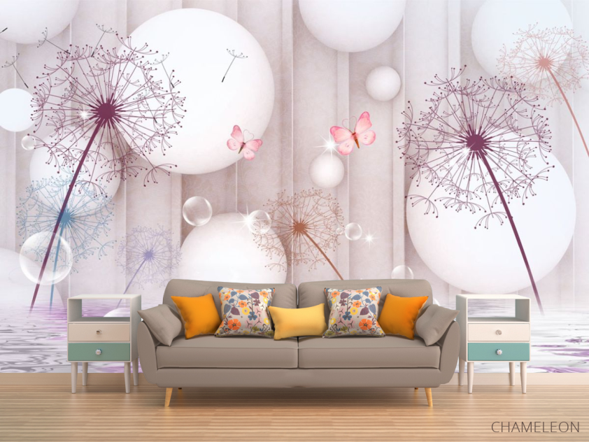 Фотообои одуванчики и шары - 1