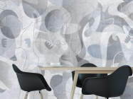 Фотошпалери Геометричні силуети синя - 1