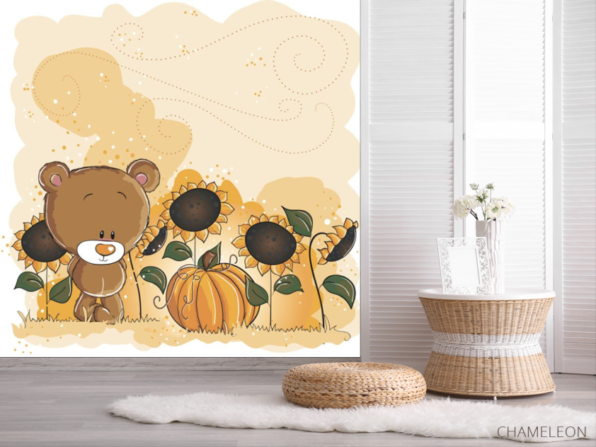Фотошпалери Ведмедик і соняшник - 2