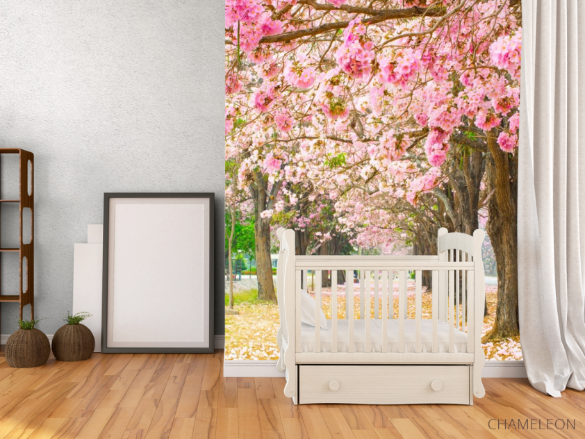Фотообои аллея из розовых деревьев - 2