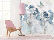 Фотошпалери 3D Блакитні троянди - 4