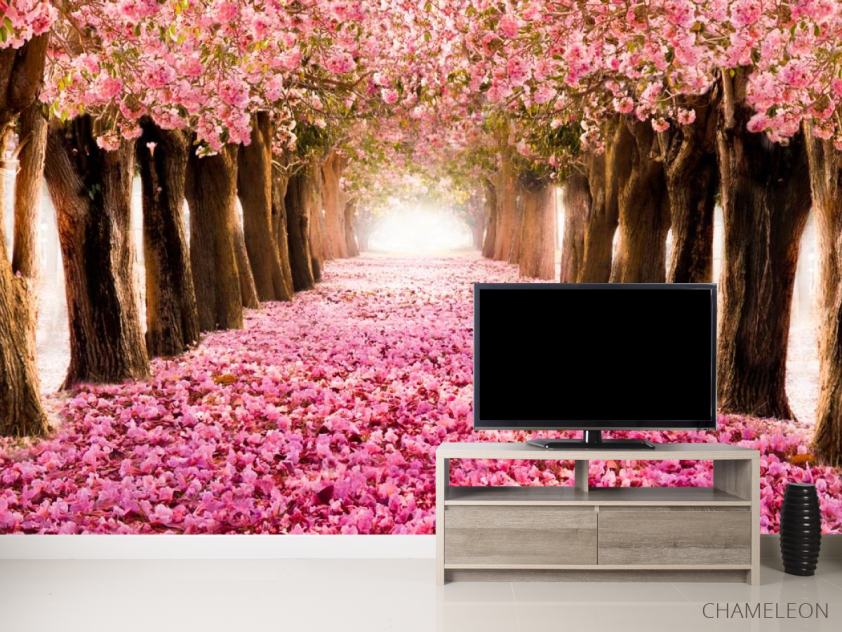 Фотообои аллея с розовыми лепестками - 2