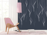 Фотошпалери білі спіральки на синьому - 4