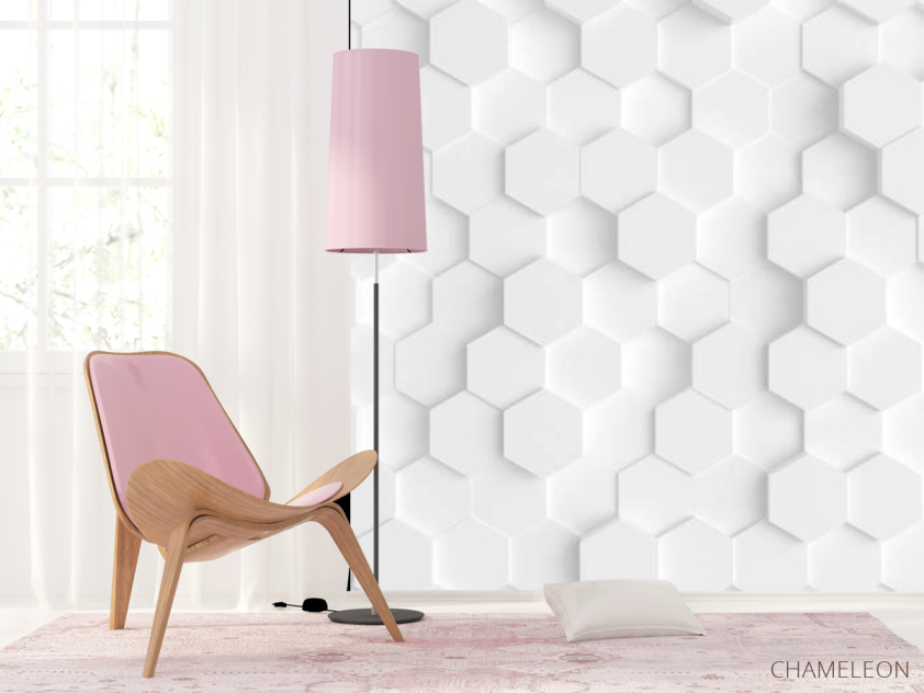 Фотошпалери білі 3Д стільники - 4