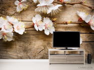 Фотообои белые цветочки на ветке - 2