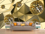 Фотообои Золотые сферы 3д - 1