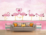 Фотообои Розовые фламинго - 1