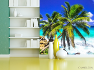 Фотошпалери дві пальми над блакитним морем - 3