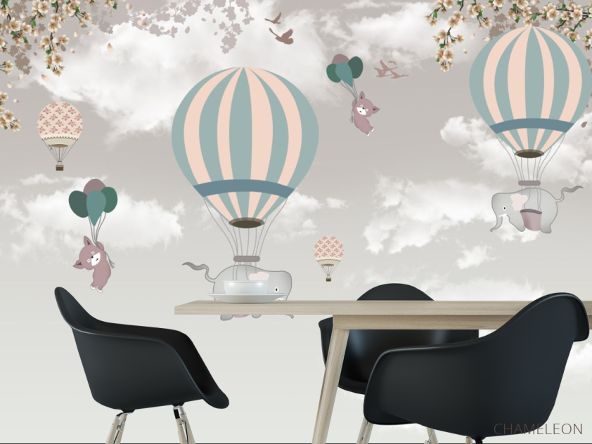 Фотообои Слон на воздушном шаре - 1