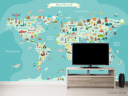 Фотообои Бирюзовая карта детская - 2