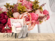 Фотообои розовый букет вкорзине - 4