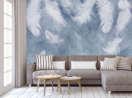 Фотообои Голубые воздушные перья - 3