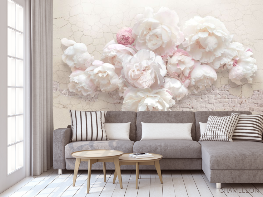 Фотообои Белые пионы - 3