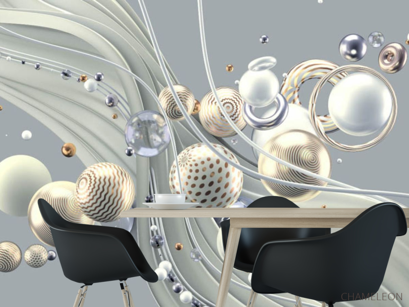 Фотошпалери золоті 3Д кулі - 1