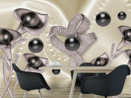 Фотошпалери 3д квіти з камінням - 1