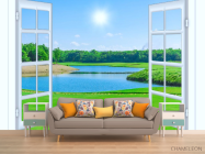 Фотообои озеро за окном - 1