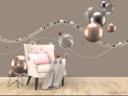 Фотообои Золотые 3д шары - 4