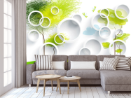 Фотообои  Круги с абстрактными деревтями - 3