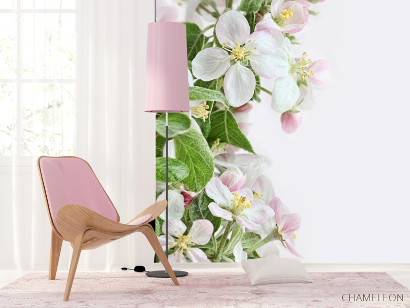 Фотошпалери біло-рожеві квіточки - 4