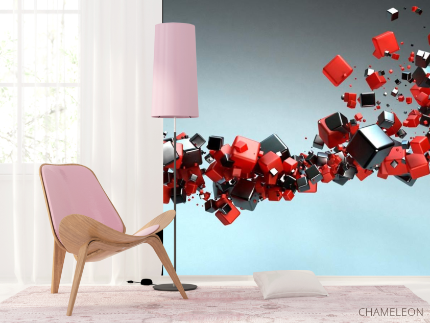 Фотошпалери Фотошпалери Чорні і червоні куби - 4