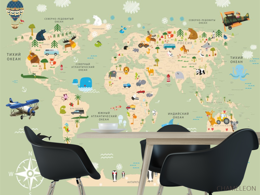 Шпалери в дитячу Карта - 1