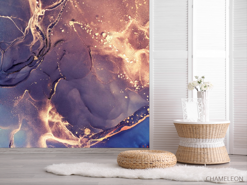 Фотошпалери Фіолетовий Fluid art - 2