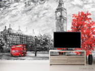 Фотообои Лондон красно-серая картина - 2