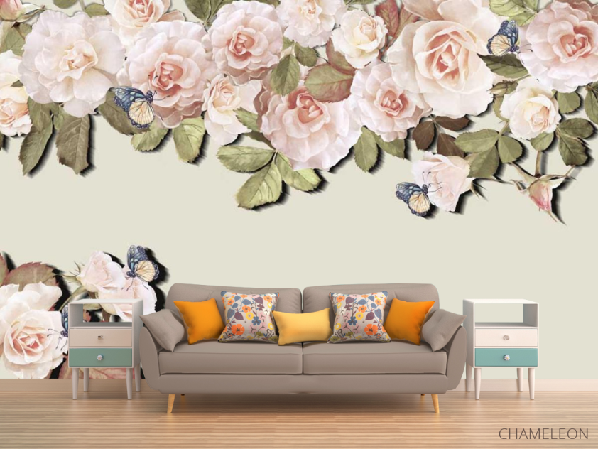 Фотообои Розовые винтажные цветы - 1