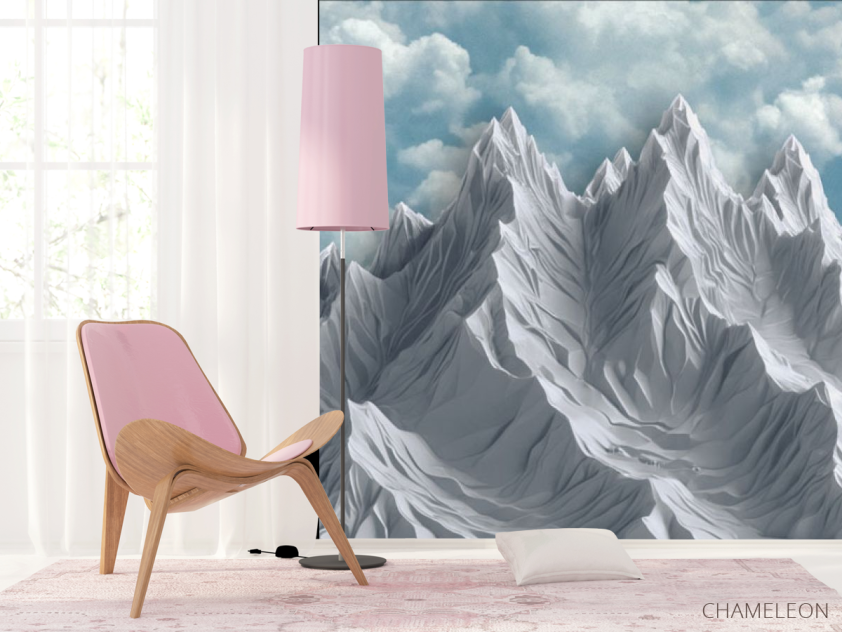 Фотошпалери 3Д гори блакитні з небом - 4