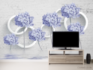 Фотообои 3д цветы голубые - 2