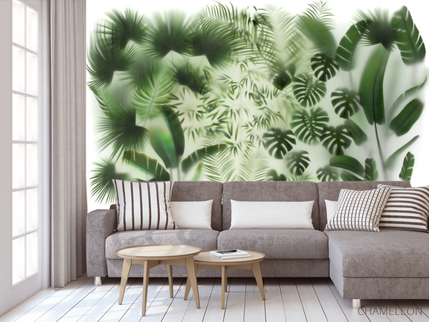 Фотообои Тропические листья за стеклом - 3