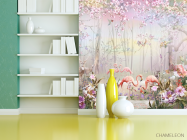 Фотошпалери ліс і фламінго - 3