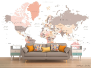 Фотообои Карта на белом фоне - 1