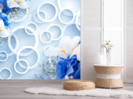 Фотошпалери 3Д кола з квітами - 2